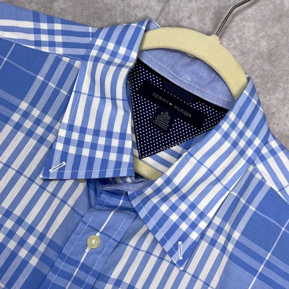 Tommy Hilfiger Other - Tommy Hilfiger Button Down Shirt Mens XL Blue Plaid Excellent Long Sleeve Cotton